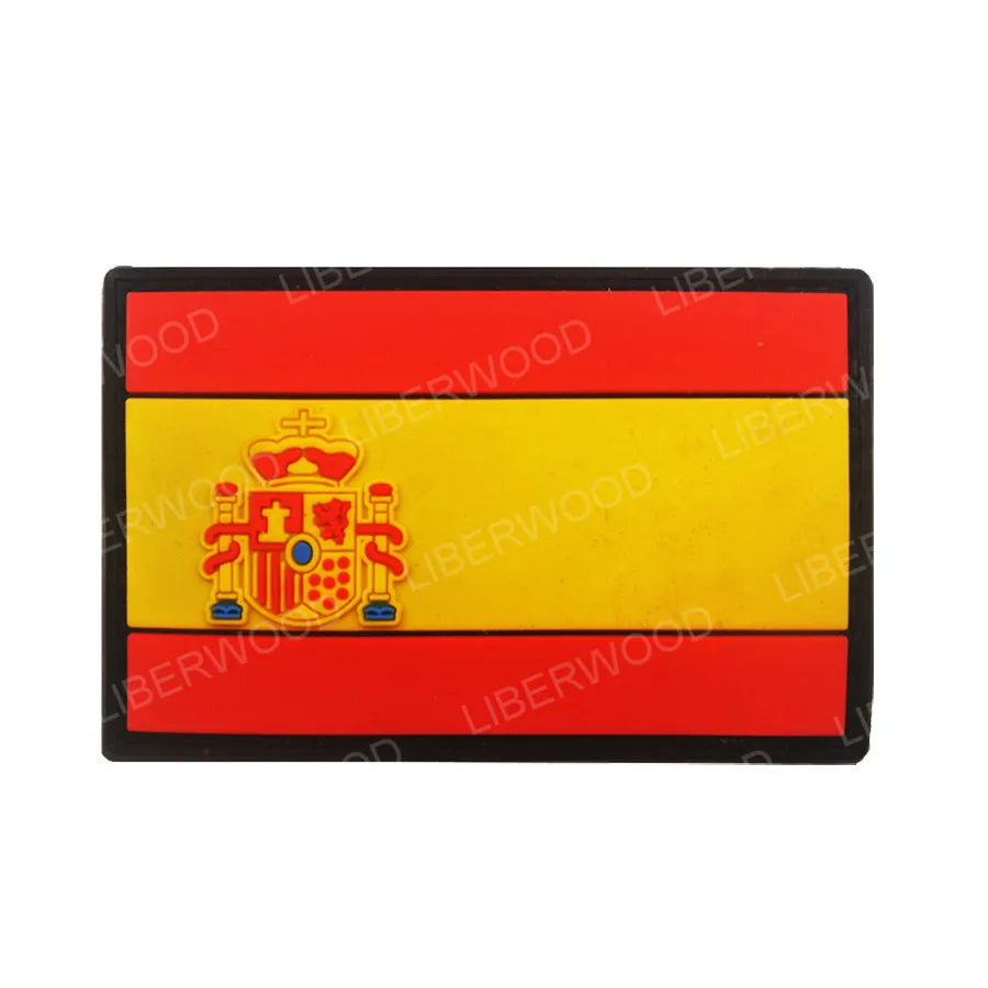 ПВХ патч Испанский флаг Espana Военная нашивка испанский Каратель Череп ПВХ тактические бейджи резиновая нашивка - Цвет: PVC