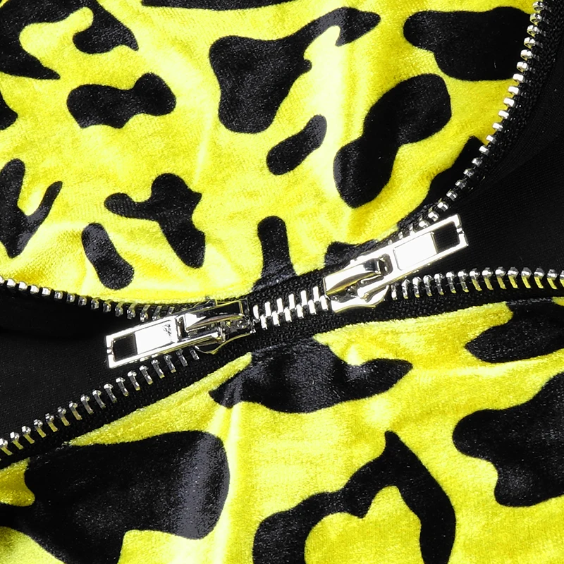 Зимнее женское модное сексуальное леопардовое желтое Бандажное платье с длинным