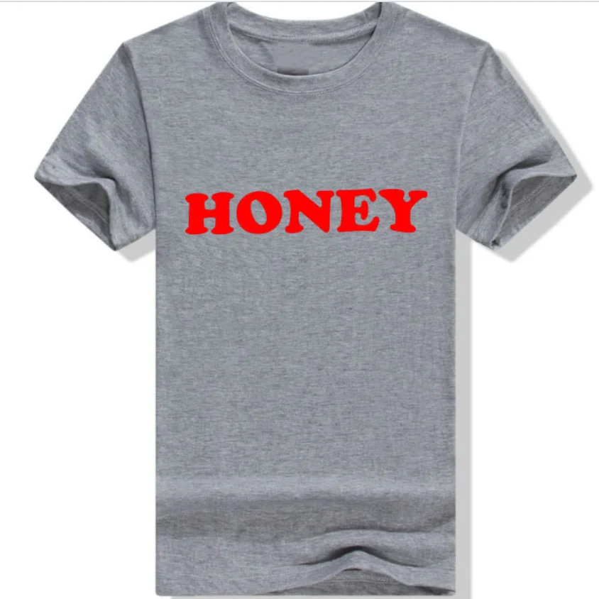 Мёд футболка с печатными буквами Для женщин коротким рукавом О образным вырезом