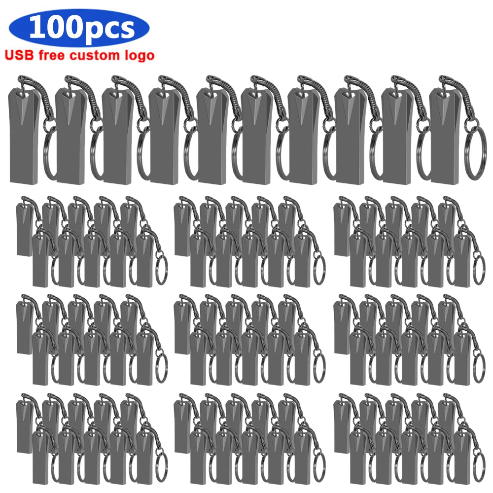 

100 шт./лот высокоскоростной USB флеш-накопитель с логотипом на заказ, металлический флеш-накопитель, 8 ГБ, 16 ГБ, 32 ГБ, 64 ГБ, 128 ГБ, водонепроницаем...