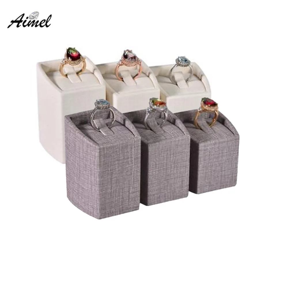 

Fashion Ring Jewelry Display Tower Stand ABS Modle With Quality PU Diamond Ring Storage Organizer Holder Window Jewelry Display