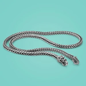 Мужское ожерелье из серебра 925 пробы, популярное серебряное ожерелье с драконом 925, цепочка для тела из твердого серебра, ювелирные изделия, винтажные аксессуары