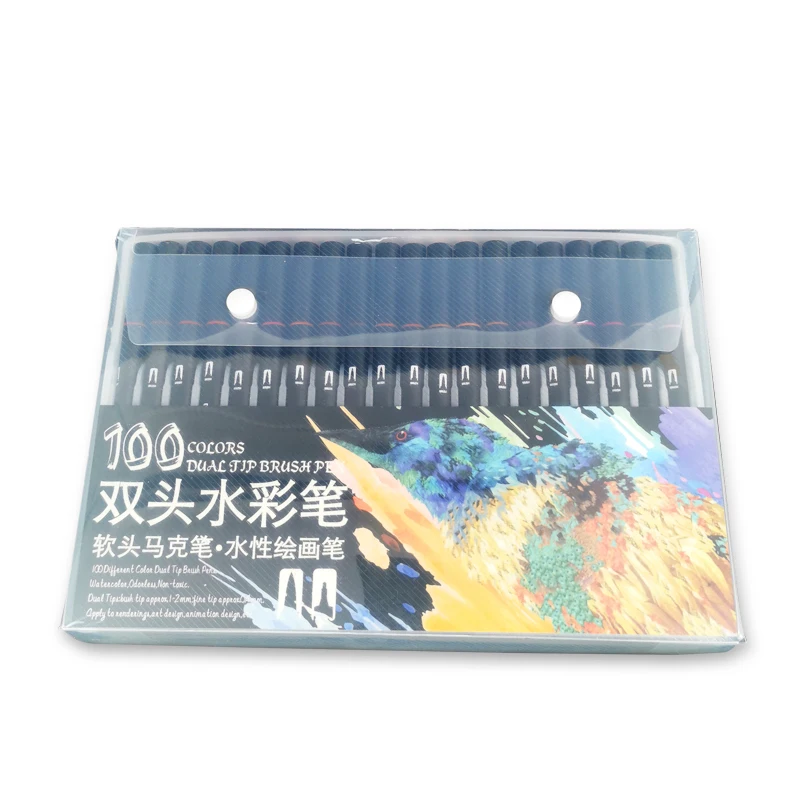 100 цветные акварельные маркеры для рисования набор Профессиональный кистей