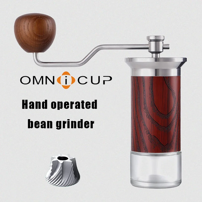 

Omnicup Coffee Grinder Mini Stainless Steel Hand Manual Handmade Adjustable Coffee Bean Burr Grinders Mill Kitchen Tool Grinders