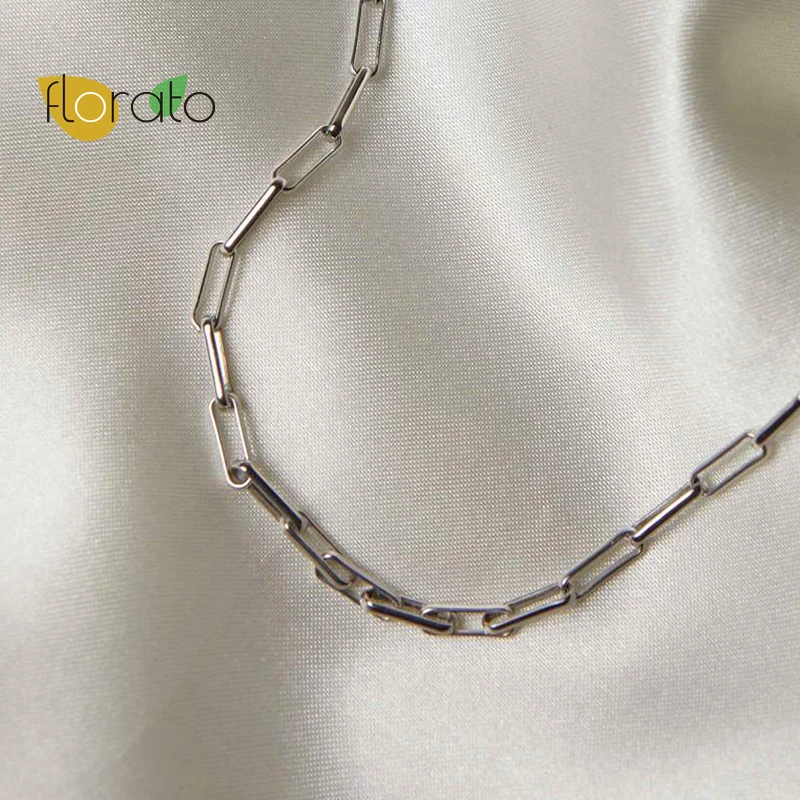 

925 Sterling Silver Long Chain Gold Necklaces Mixed Linked Circle Necklaces For Women Minimalist Choker Necklace Hot Jewelry