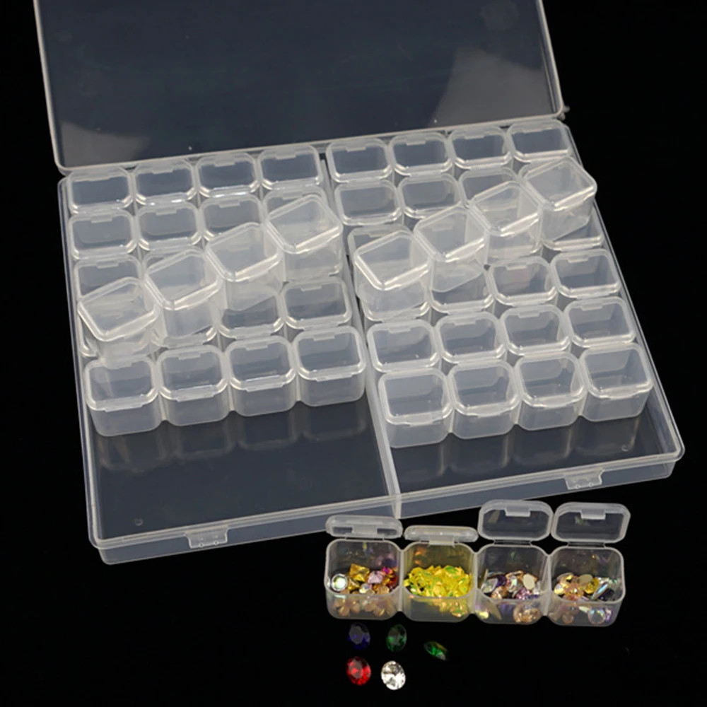 Ящик для хранения алмазов аксессуары рисования бусин 56 ячеек прозрачный