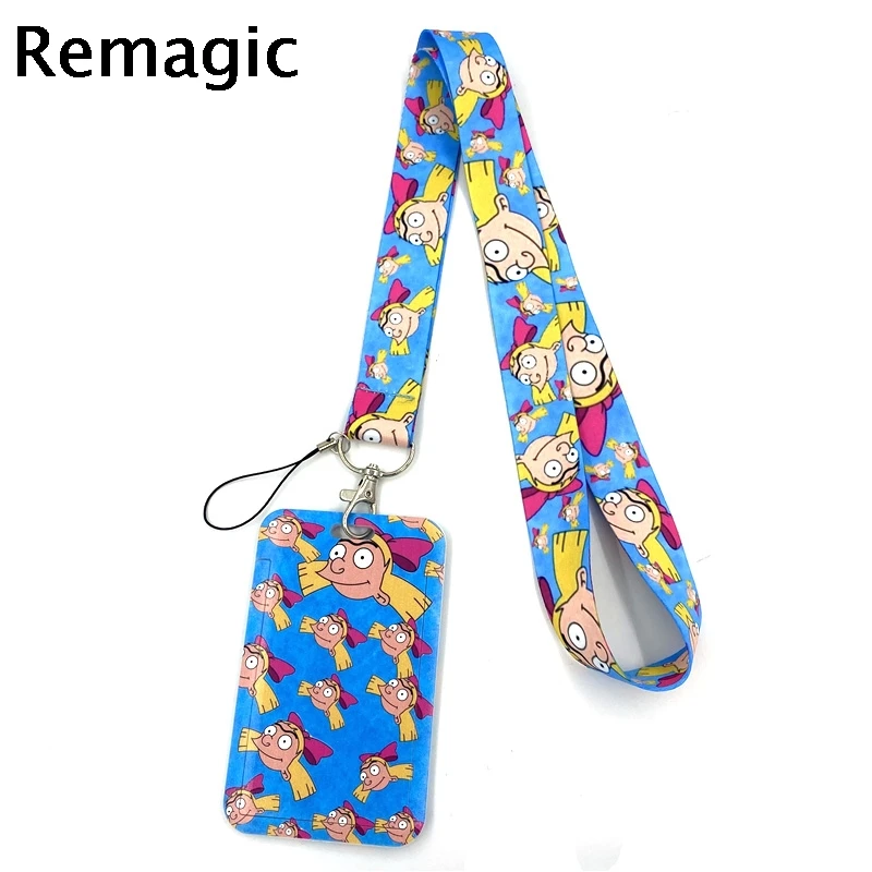 

Funny Girl Cartoon Characters Fashion Lanyard ID Badge Holder Bus Pass Case Cover Slip Bank Credit Card Holder Strap Card Holder