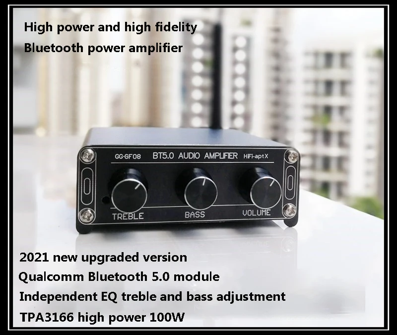 Цифровой стерео усилитель мощности TPA3116 GF08 высокой точности Fever 5,0 высокой мощности 100 Вт Bluetooth Цифровой стерео усилитель мощности TPA3116 GF08 высокой точности Fever 5,0 высокой мощности 100 Вт Bluetooth