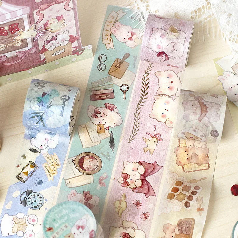 

Cute Kawaii Loving Washi Tape Retro Vintage Style Rabbit Cat Ins DIY Creative Decorative Notebook Scrapbook Washi Tape