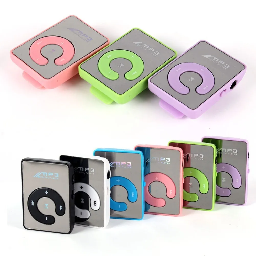 SUOZUN USB Digital Mp3 Music Player Mini Mirror Clip Support 8GB SD TF Card Portable Sport MP3 Players | Электроника