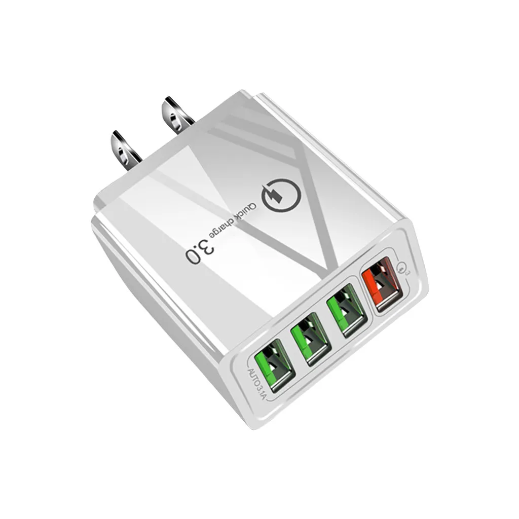4USB настенное зарядное устройство QC3.0 быстрое зарядное устройство для телефона US/EU/UK вилка QM Быстрая зарядка 5 в 2,4 А