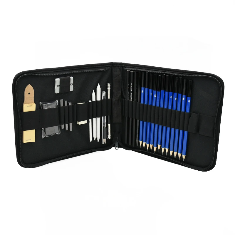 

33Pcs Sketch Pencil Set Professional Sketching Drawing Kit Wood Pencil Pencil Bags For Painter School Students Art Supplies