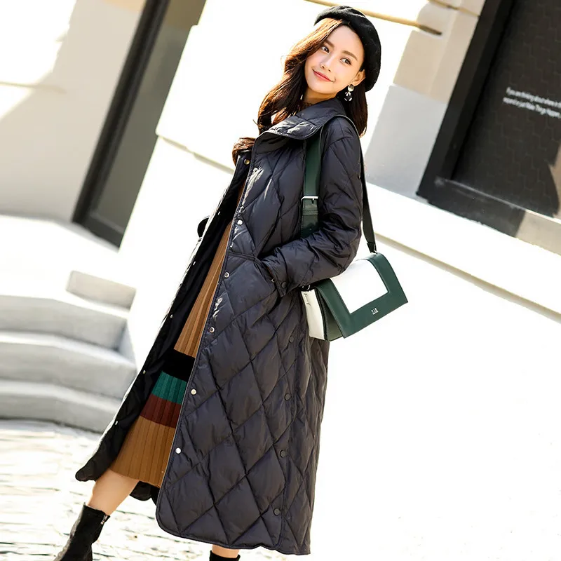 Куртка на утином пуху 90% зимнее пальто женская одежда 2020 женские длинные в