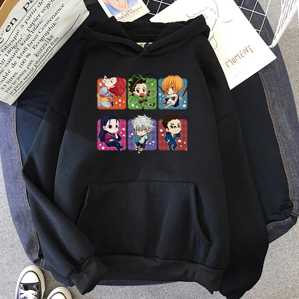 

Japanese Anime Funny Killua HxH Hoodies 2021 Winter Japan Style Tops Hunter X Hunter Hisoka Sweatshirts Streetwear for Men/women