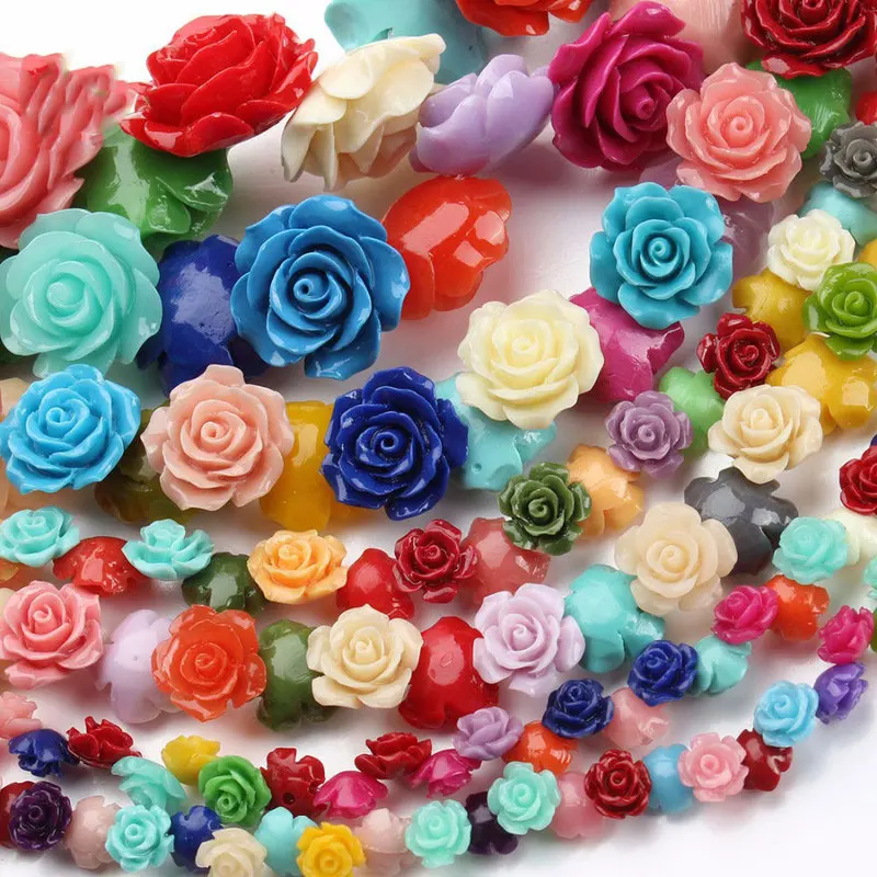 10/12/15 мм натуральный розовый коралл камень бисер цветочным принтом в стиле Сделай