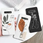 Art Lines Lover Face Flower Funda для Samsung Galaxy S21 S20 FE Note 20 Ultra 10 9 8 S10 S10e S9 S8 Lite Plus Pro 2020 мягкий чехол