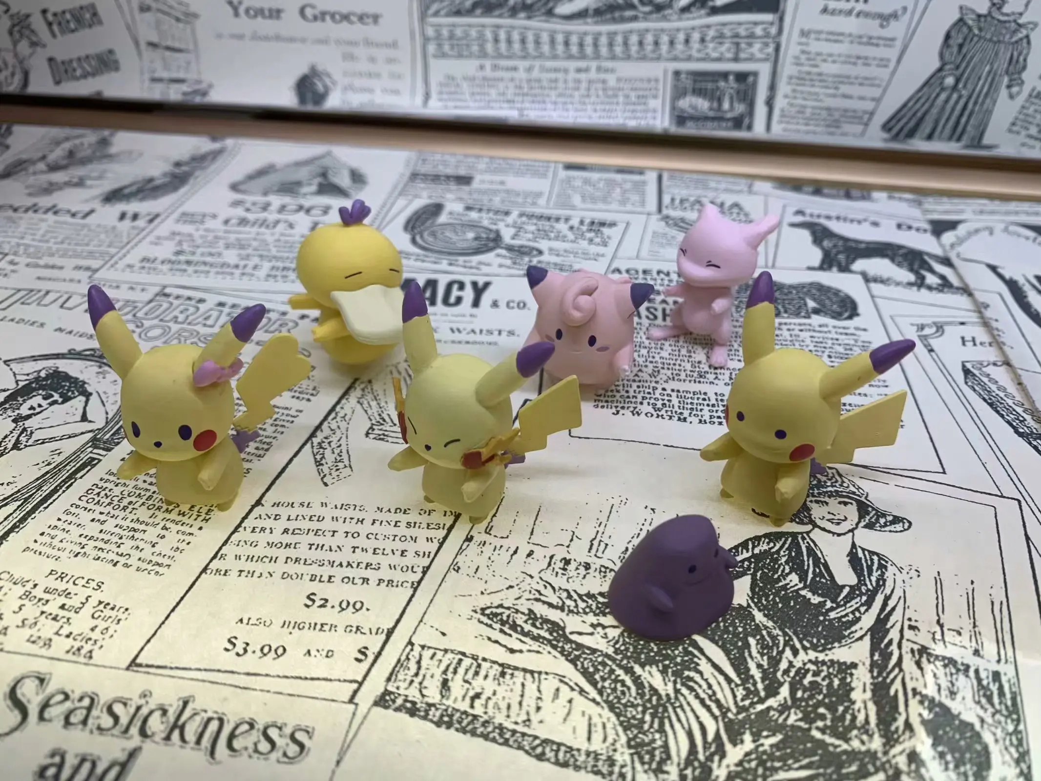 6 шт./компл. Psyduck Mewtwo Пикачу клефеи фигурки мини ПВХ фигура модель игрушки 4