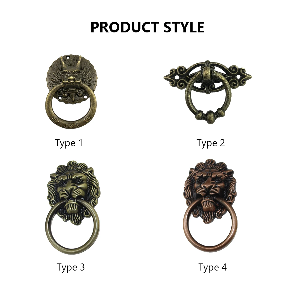 Голова Дракона голова льва ящик для шкафа винтажная дверная ручка выдвижная