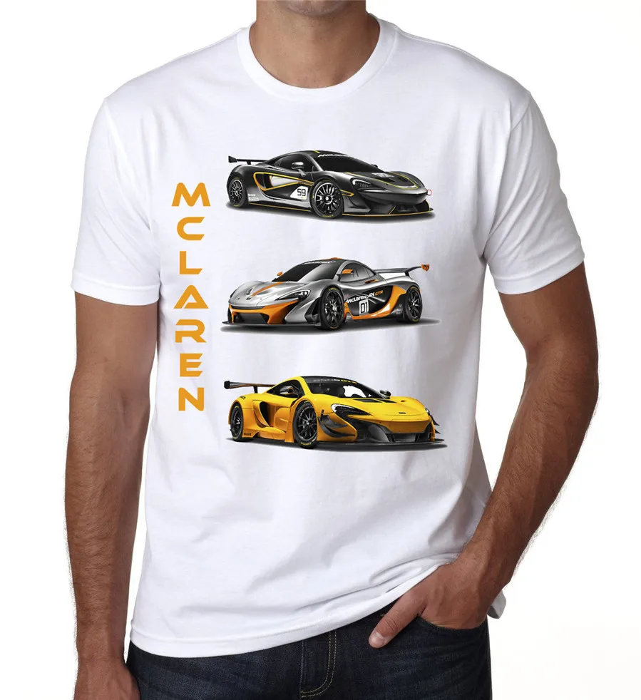 Mclaren Cars Коллекция Мужская футболка Дети спортивные автомобили подарок Bnwt белый Dt