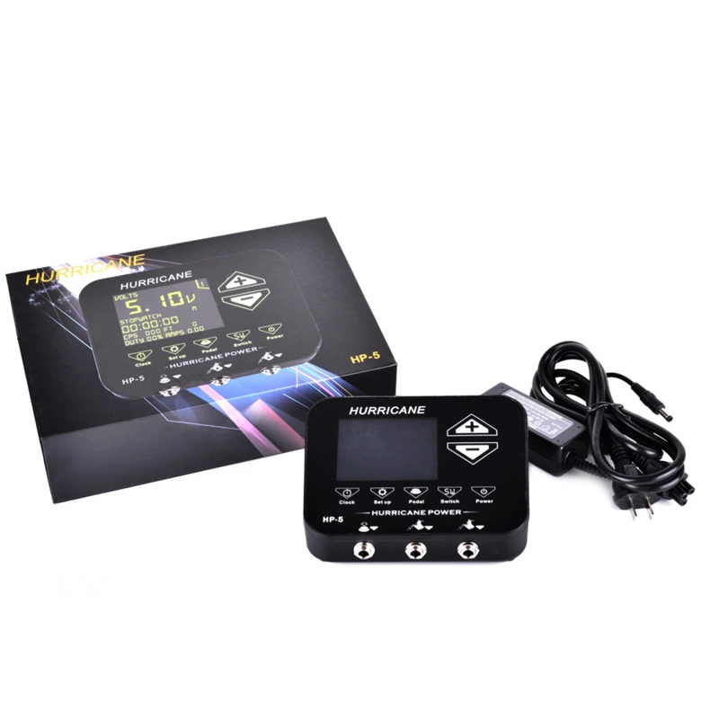Блок питания для татуировок HP 5 вращающихся катушек источник с сенсорным экраном