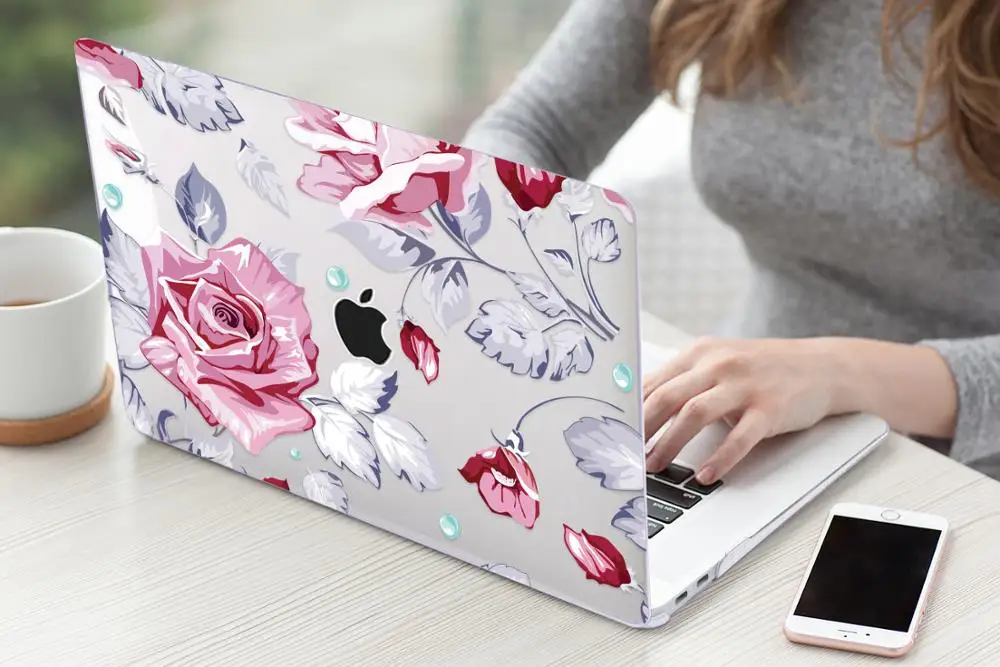 Цветочный чехол для ноутбука MacBook Air 13 A1466 A1932 Pro 13 15 16 дюймов Сенсорная панель A2141 a2159 пластиковый жесткий чехол Keybaord