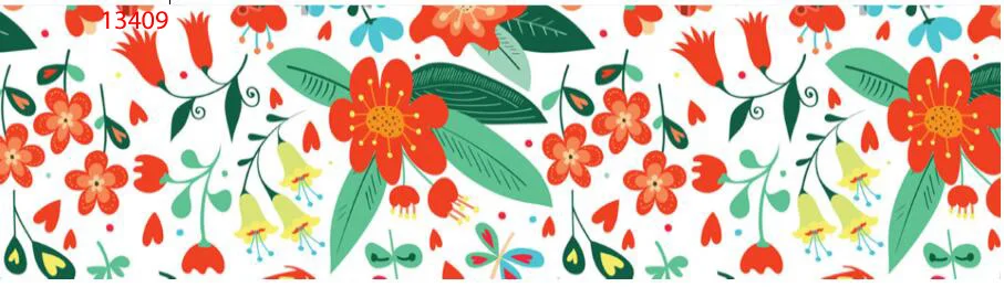 Выберите размер 16, 22, 25, 38, 50, 75 мм ширина ленты с цветами и цветочным принтом, лента для волос, банты FL11 - Цвет: 11