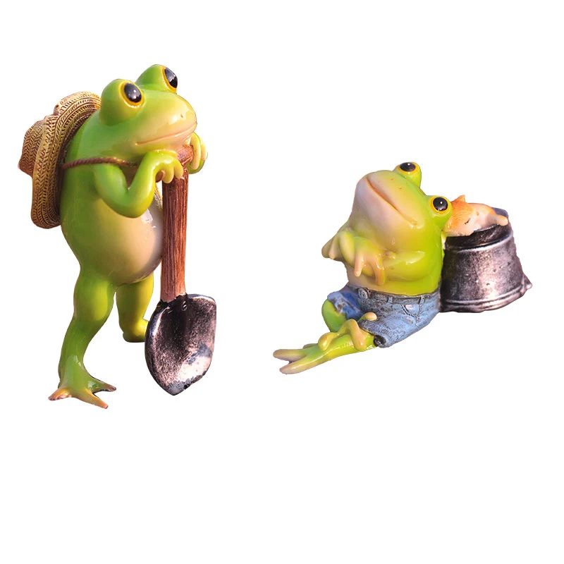 

Creative Cute Frog Fairy Garden Miniature Ornaments Crafts Micro Landscape Resin Animal Figurine Hogar Moderno Home Decoration