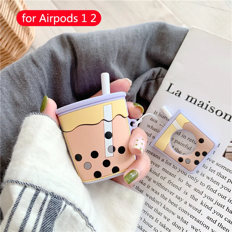 73 Милый беспроводной чехол для наушников с Bluetooth для apple airpods 2, силиконовая Мягкая коробка с рисунком молочного чая, аксессуары для airpods - Цвет: 73