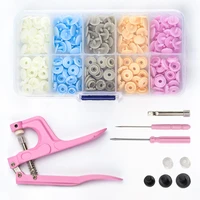 t09 matte surface plastic snap button set with color family pliers tailor tool kit containers sewing organizers diy 50100