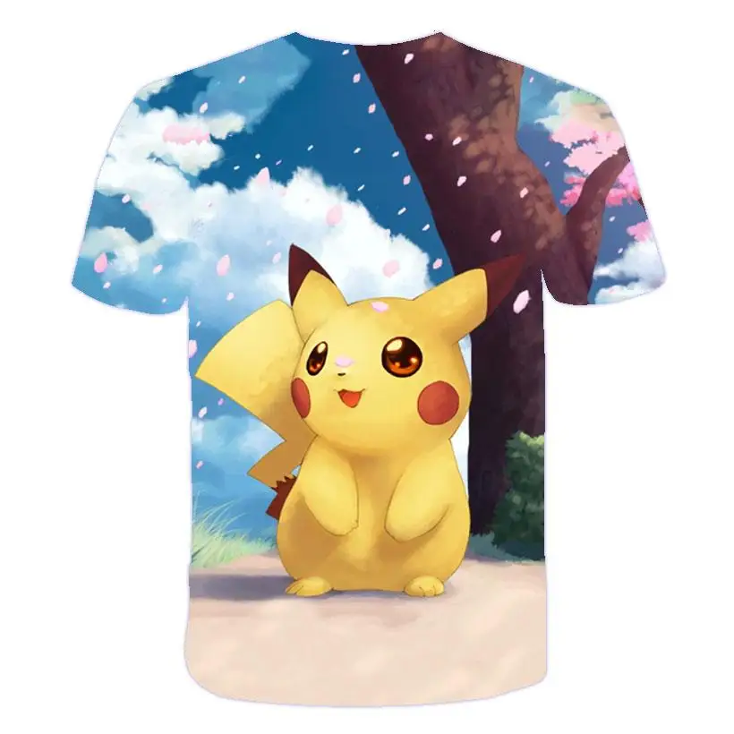 Детская одежда с 3d принтом Pokemon Detective Pikachu летняя футболка для девочек детские