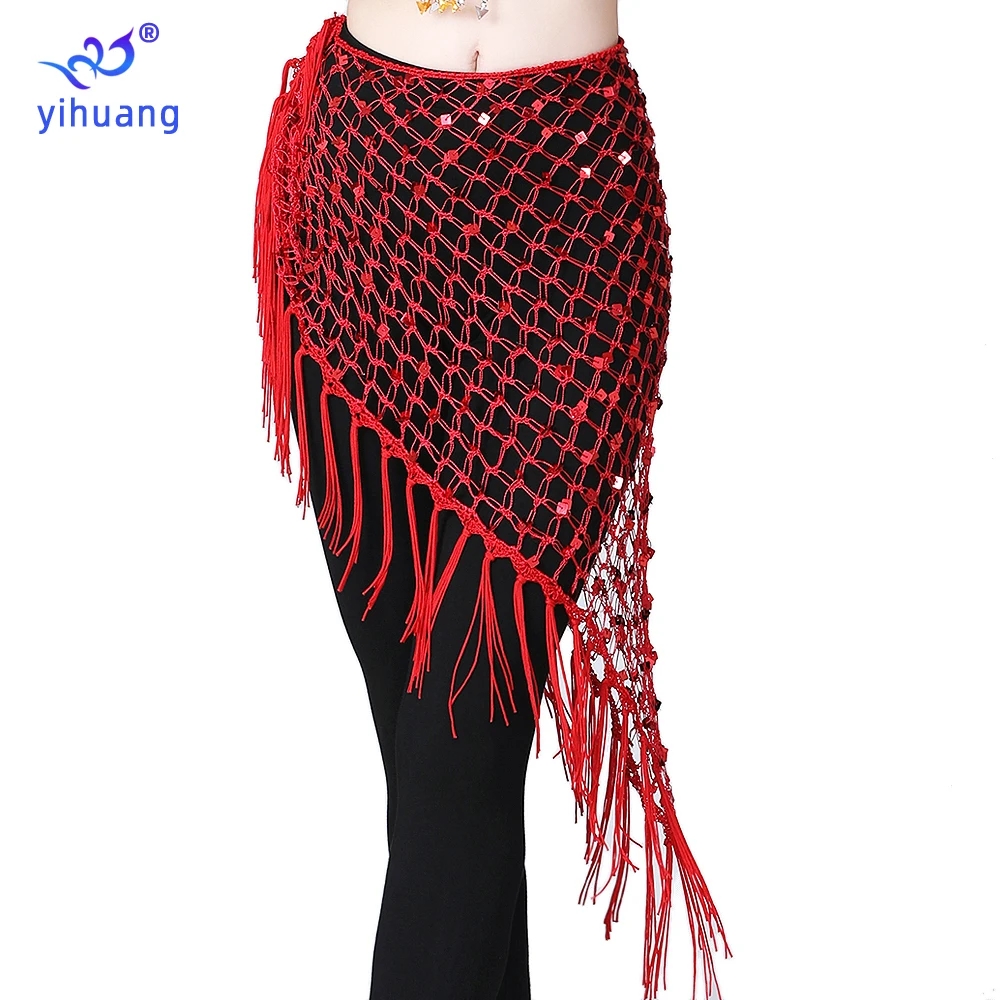 

High Quality Handmade Belly dance costumes sequins belly dance hip scarf for women belly dancing belts Tassel Hip Skirt