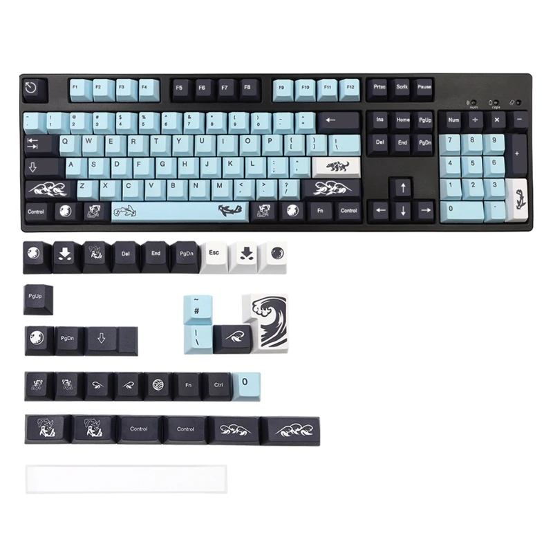 

137 клавиш/комплект, колпачки для клавиатуры Cherry Profile MIZU PBT, 5 боковых красителей, сублимационный ключ для механической клавиатуры, iso Key MX 61/87/104