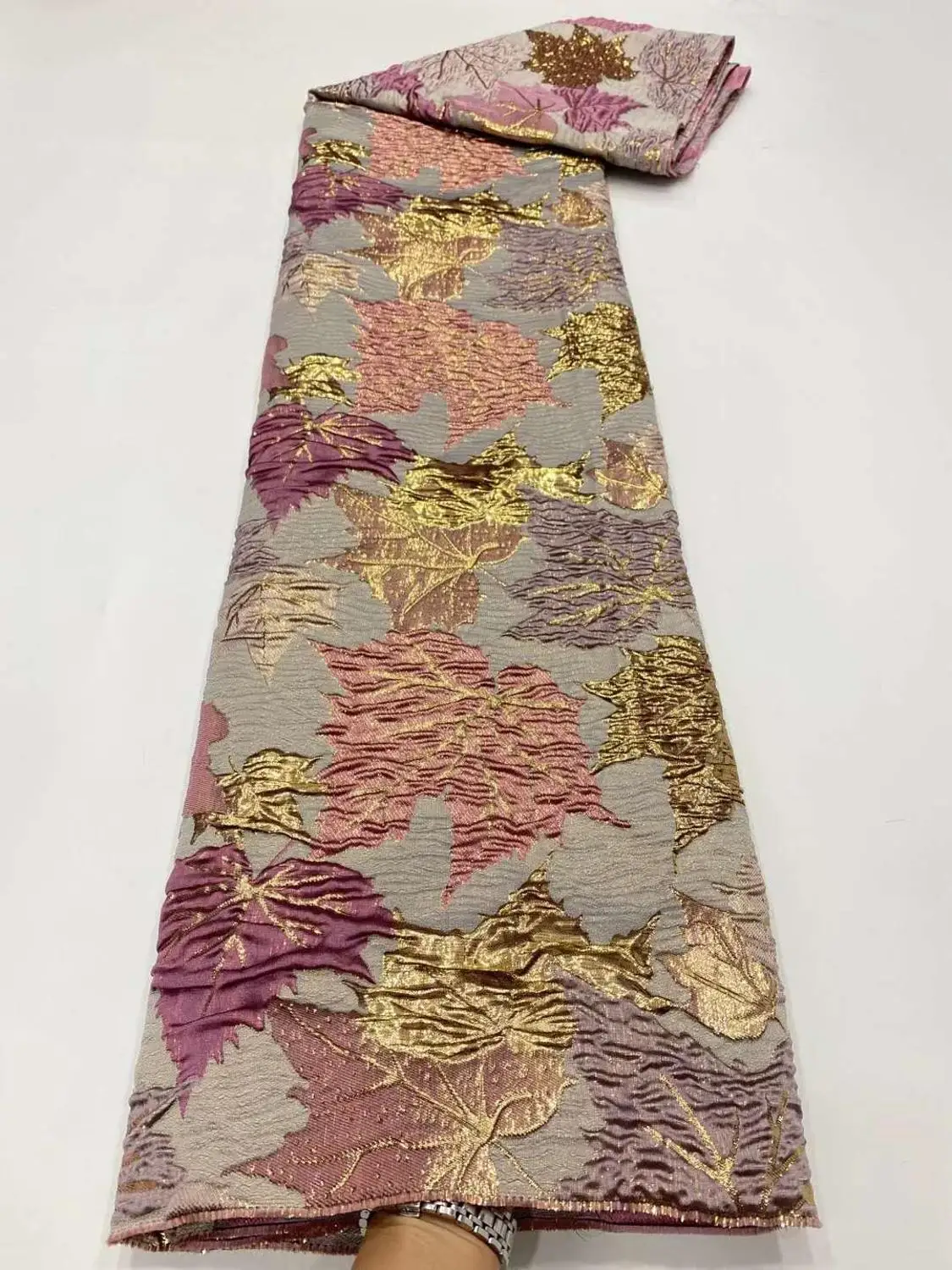 

Latest African Brocade lace fabric Embroidery Mesh lace Jacquard fabric French Tulle Lace Fabric for Nigeria Wedding Party P1388