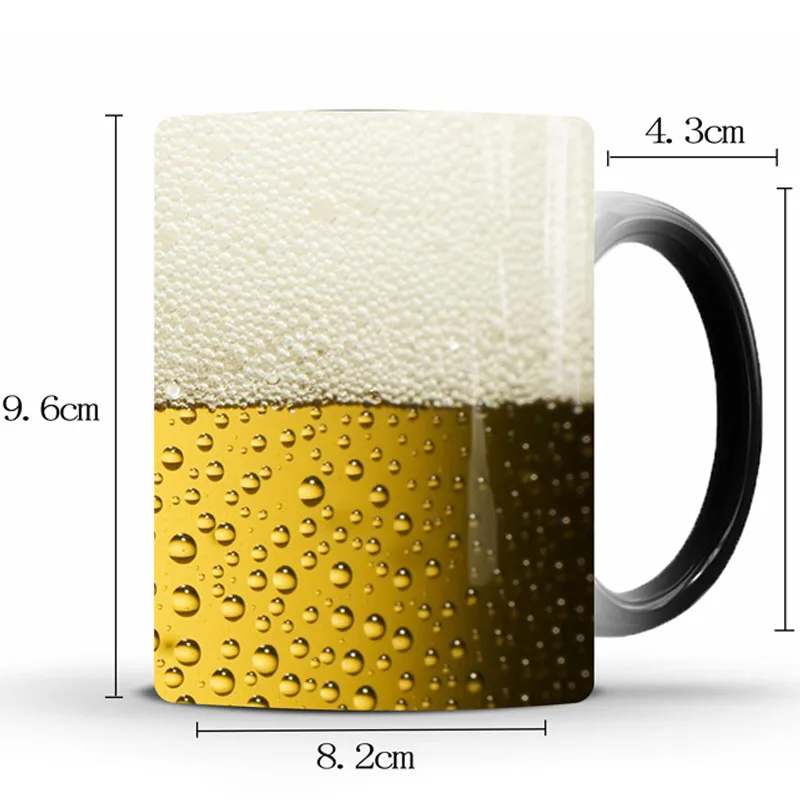 

Creative Beer Color Changing Mug Ceramic Heat Sensitive Hot Water Cup Home Office Coffee Milk Tea Cup Novelty Gift Drinkware
