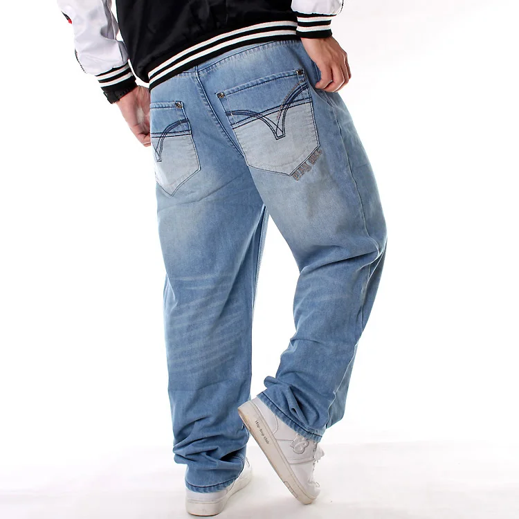 New Arrival Men Casual Loose Trousers Plus Size Hip Hop Street Dance Blue Jeans Fashion Style Homme Plus Fat Big Size Pants