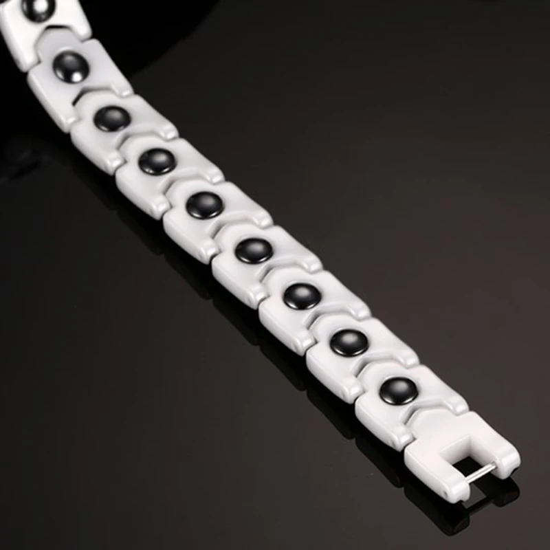 Двухрядный белый браслет из керамики нержавеющей стали мужские ювелирные