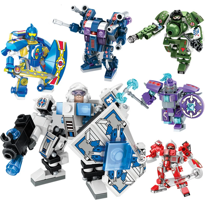 

City War Super Armor Transformation Robot Warriors Mecha Figures Assembling Educational Building Blocks Toys For Kids Boys Gift