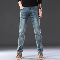 male high quality brand trousers 2021 brand new mens jeans business casual elastic comfort straight denim pants