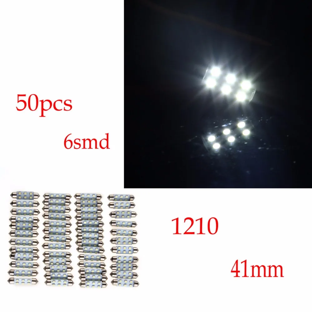 POSSBAY 50 шт./лот 41 мм 6SMD 1210 Белый Автомобильный Стайлинг интерьерный купол фестон