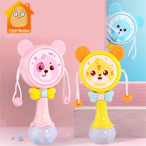 Погремушка-барабан для детей 0-12 месяцев, музыкальная, развивающая