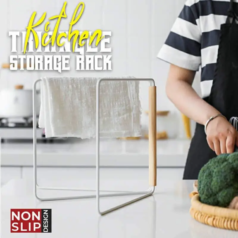 

Adjustable Kitchen Triangle Storage Rack Organizer Rag