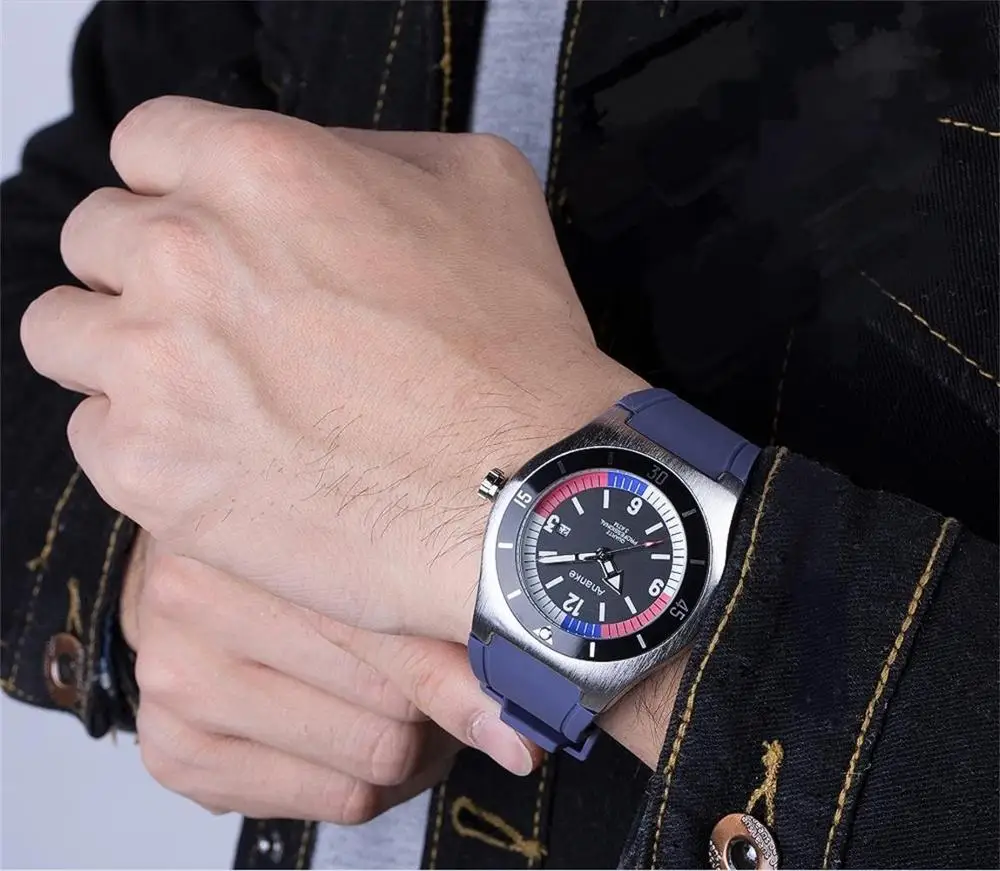 Модные Роскошные Кварцевые часы с большим циферблатом мужские военные