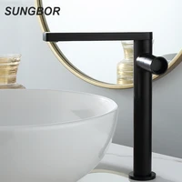 black chrome tall basin sink faucet slim bathroom washbasin water mixer tap hot cold water basin crane tap bathroom tap