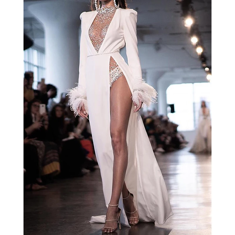 Женские вечерние платья макси с глубоким v образным вырезом Украшенные шипами