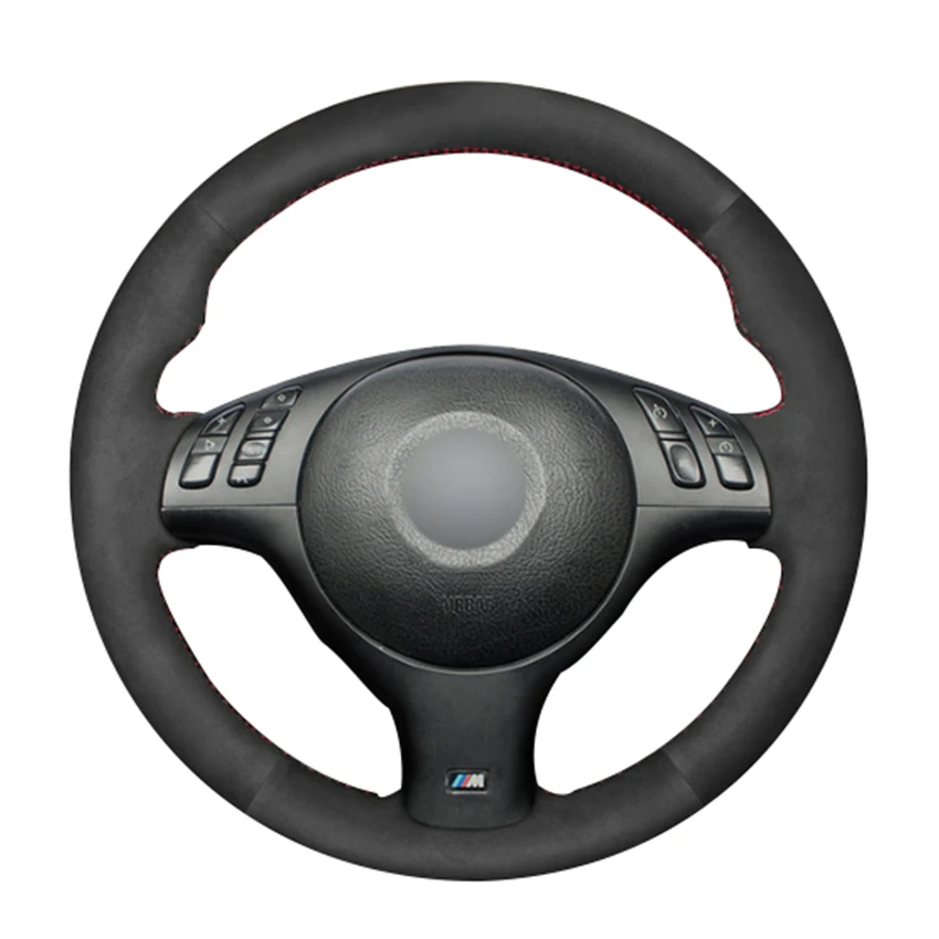 

Black Suede Car Steering Wheel Cover for BMW E46 E39 330i 540i 525i 530i 330Ci M3 2001-2003
