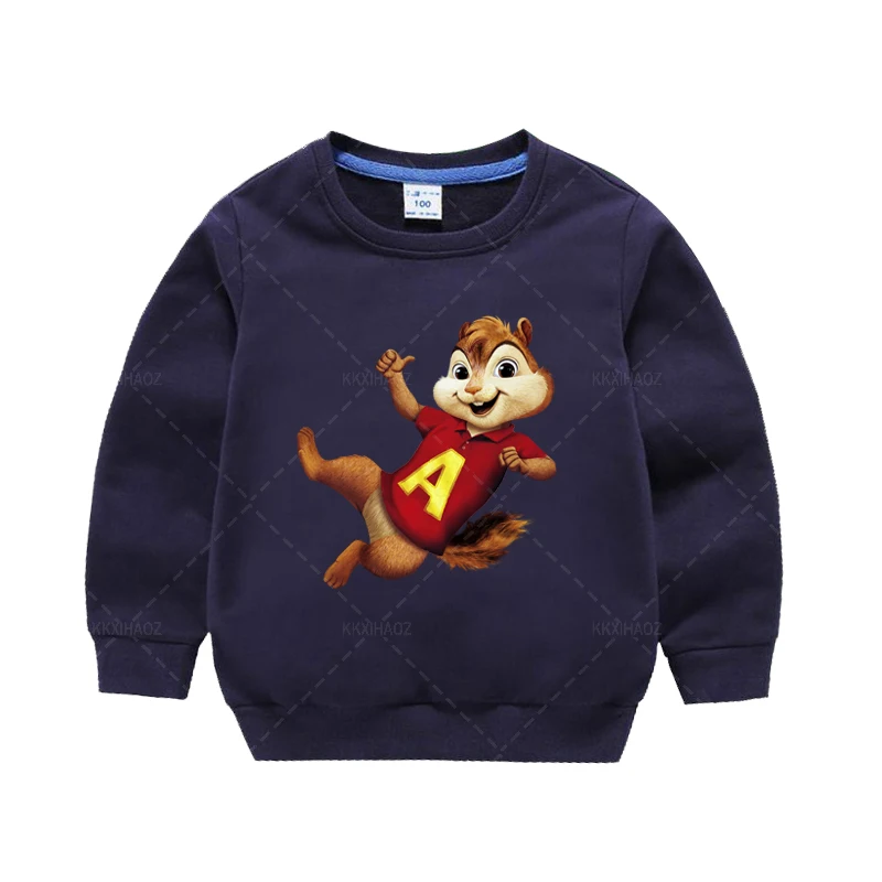 

Cartoon Alvin and Three squirrels Boys Sweatshirts Kids Hoodies Clothes 2-8Years Autumn Children Long Sleeve Shirts Cotton Top