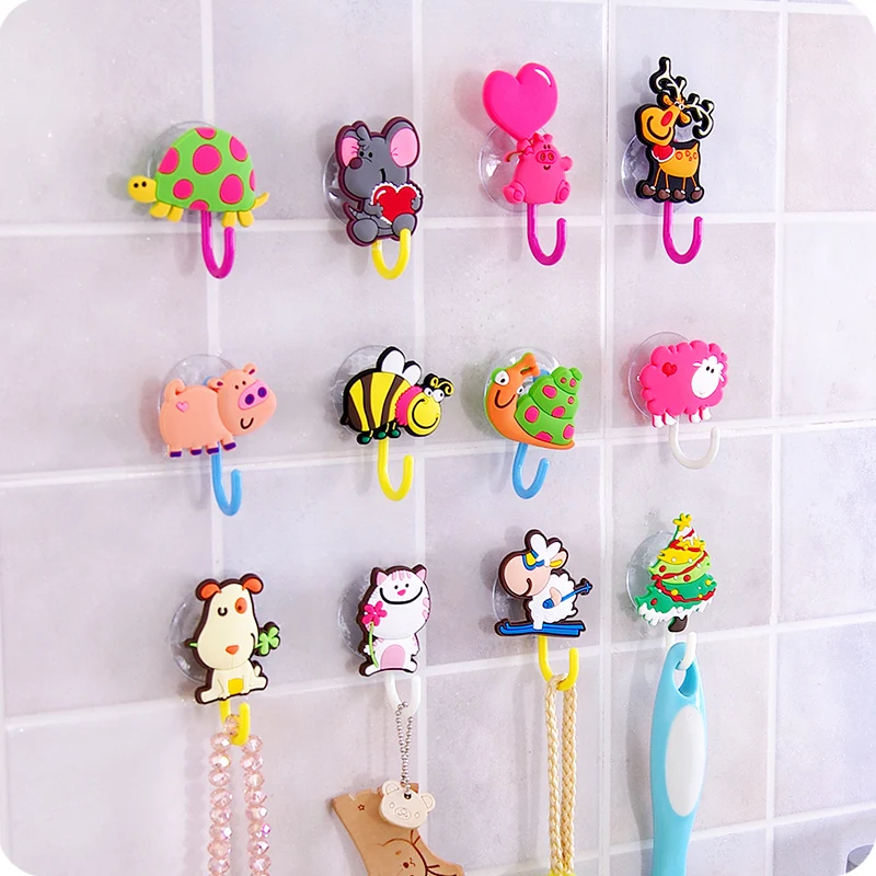 Крючок на присоске с мультяшным животным крепкая прозрачная Присоска настенные