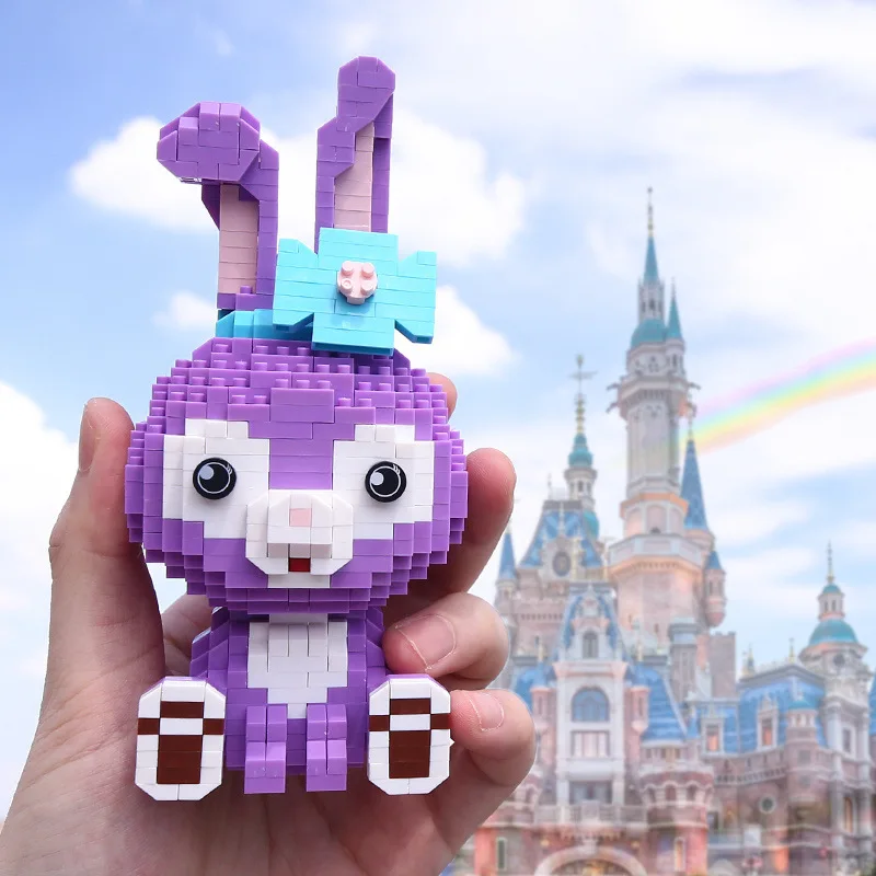 1020 шт. + мини алмазные строительные блоки Аниме фигурки фиолетового кролика