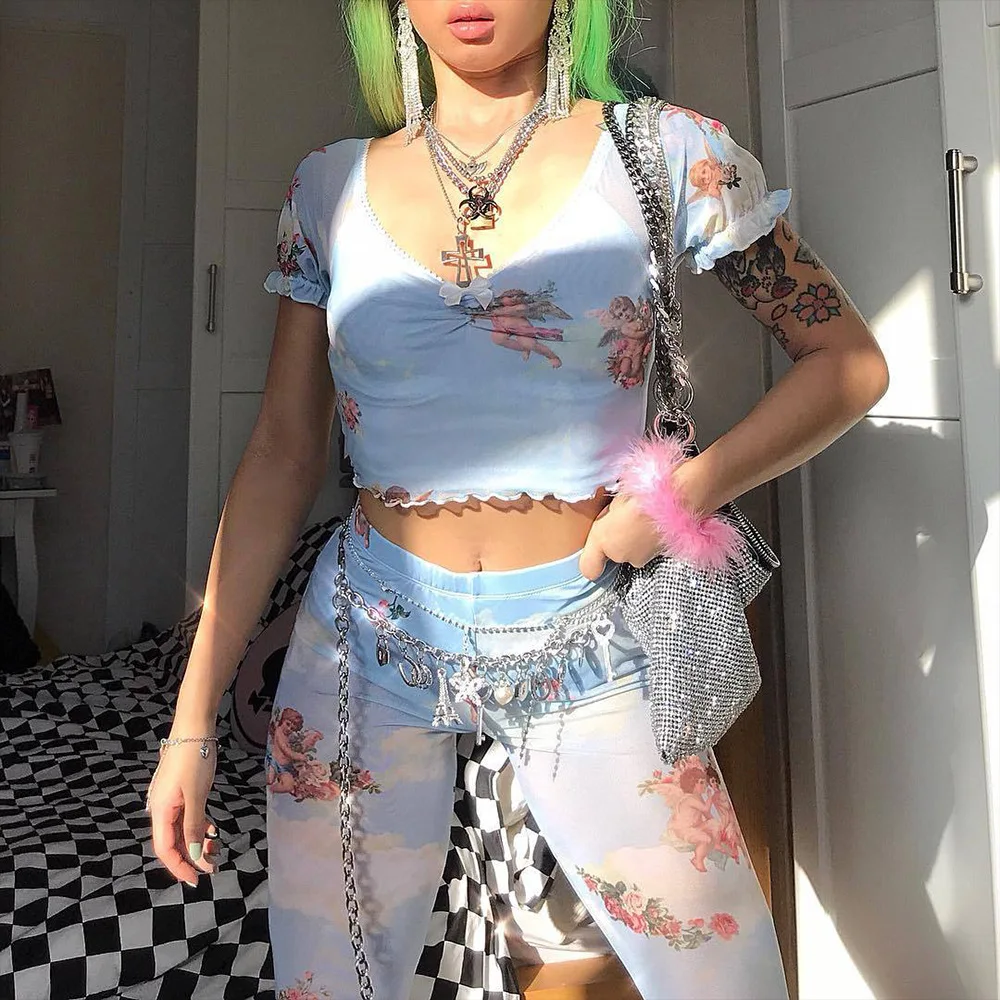 Футболка Liva Girl Женская летняя кружевной облегающий топ с открытым пупком и