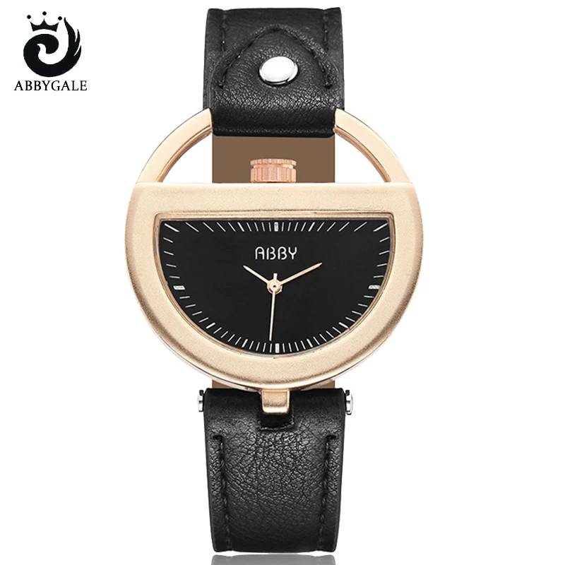 Творческий полу Круглые Наручные часы женские модные открытые наручные браслет